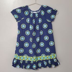 Chez Ami Navy Kids Corduroy Dress with Floral Pattern 100% Cotton Girls Size 7
